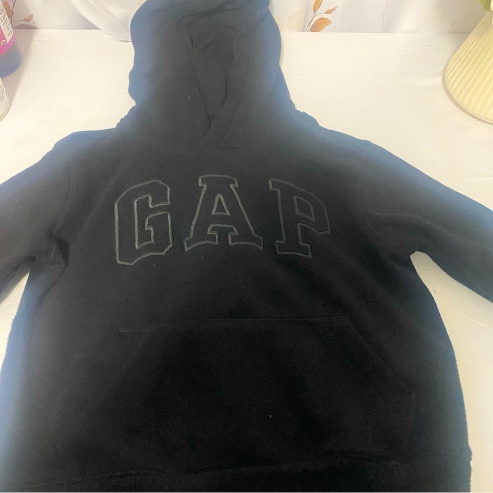 Gap Kids XS Black “Gap” Logo Hoodie EUC